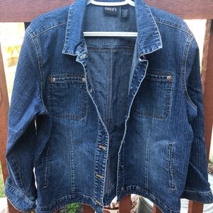 Chicos denim jacket size 2 (L)